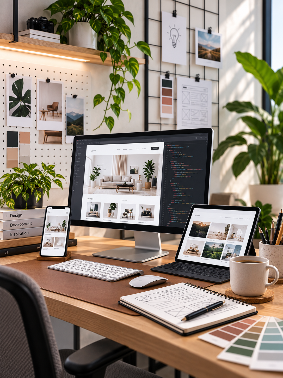 Full-stack engineer writing code for custom web development solutions